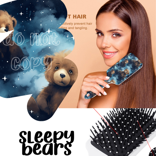 SLEEPY BEARS - CUSTOM HAIR BRUSHES - PREORDER CLOSING 11/8 ETA EARLY DEC