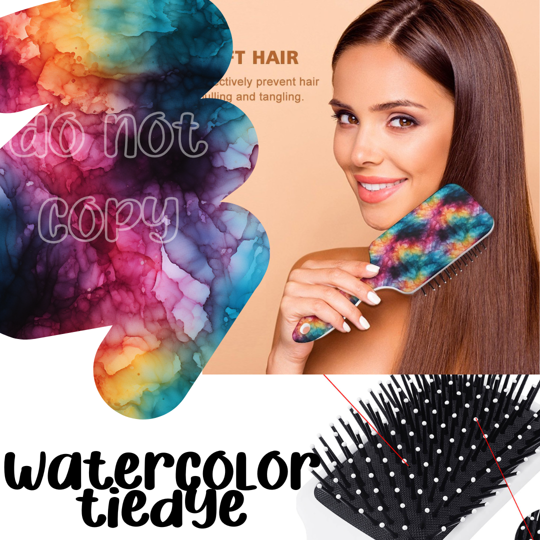 WATERCOLOR TIE DYE - CUSTOM HAIR BRUSHES - PREORDER CLOSING 11/8 ETA EARLY DEC