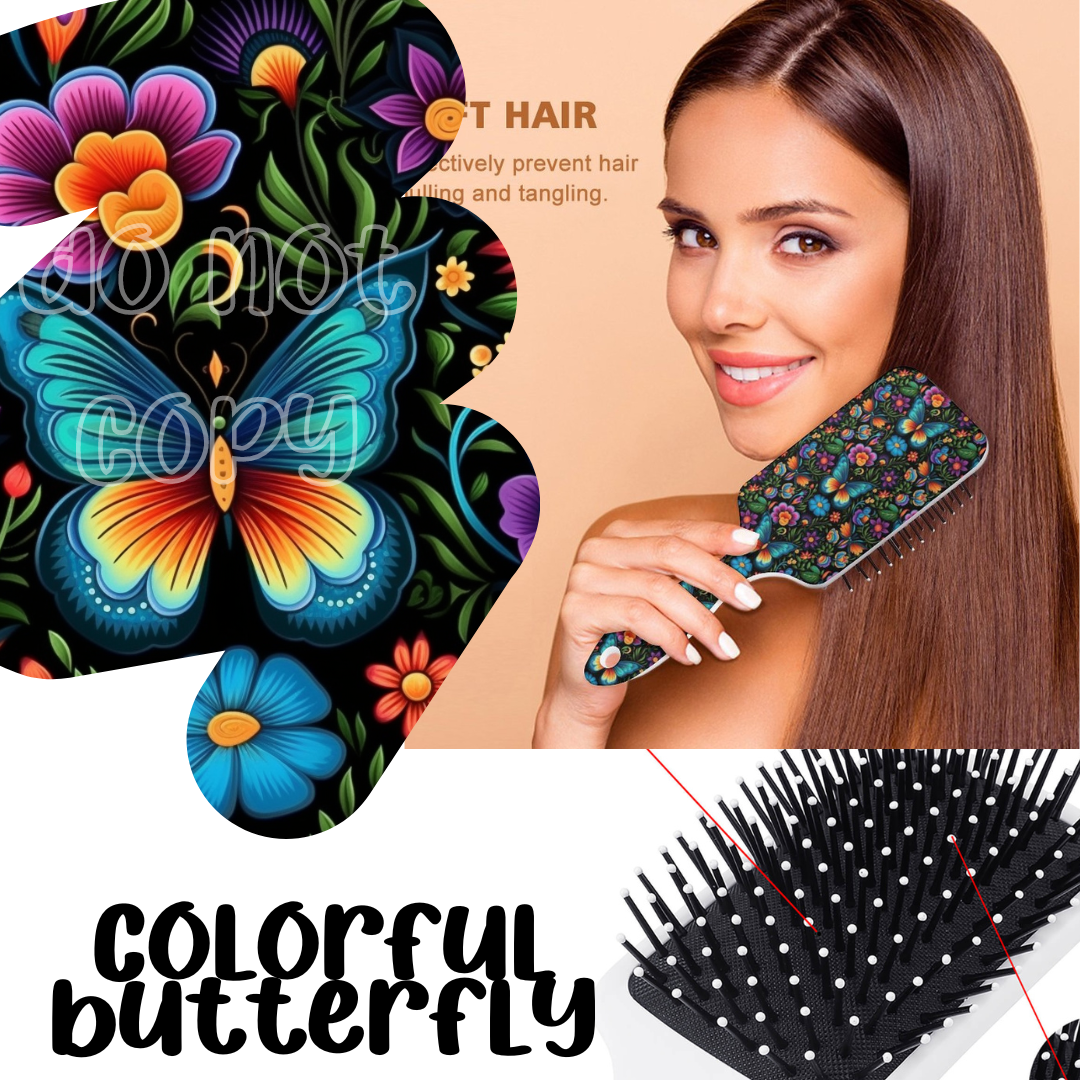 COLORFUL BUTTERFLY - CUSTOM HAIR BRUSHES - PREORDER CLOSING 11/8 ETA EARLY DEC