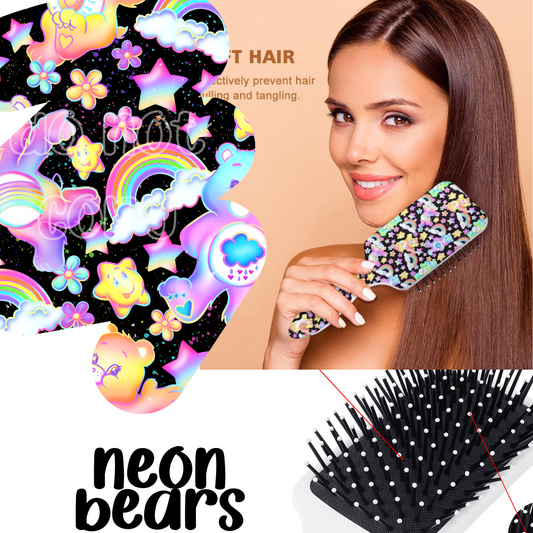 NEON BEARS - CUSTOM HAIR BRUSHES - PREORDER CLOSING 11/8 ETA EARLY DEC