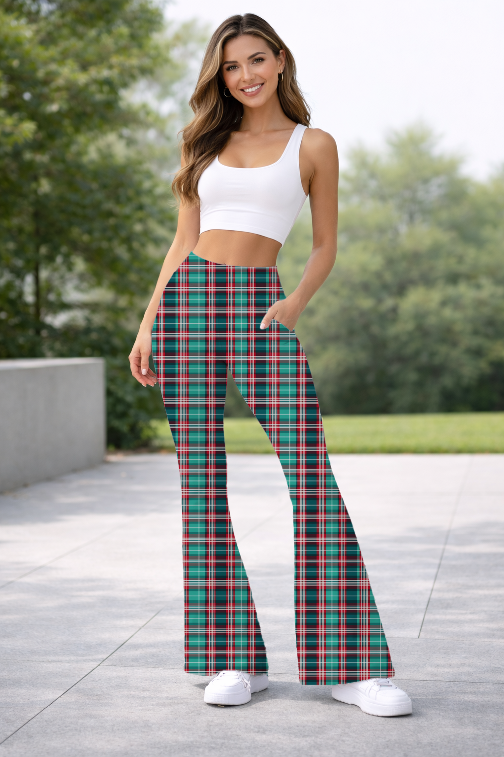 HOLIDAY PLAID-HOLIDAY RUN-YOGA FLARE PANTS-PREORDER DUE 9/18