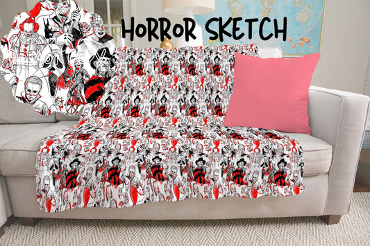 HORROR SKETCH- GIANT SHAREABLE THROW BLANKETS PREORDER CLOSING 1/12