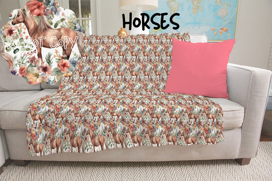 HORSES- GIANT SHAREABLE THROW BLANKETS PREORDER CLOSING 1/12