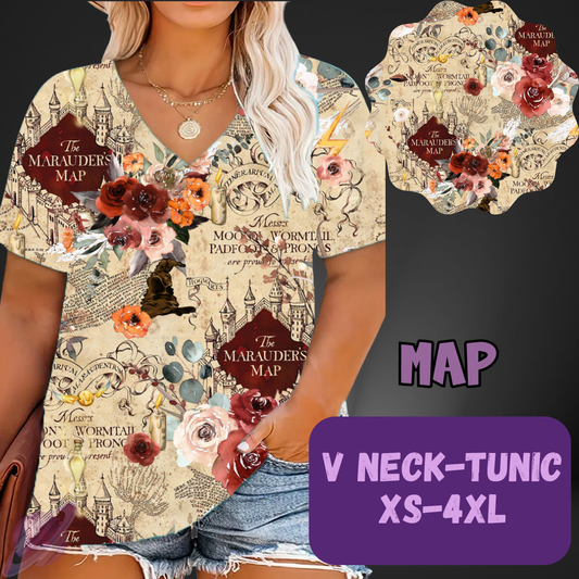 MAP - V-NECK TUNIC - PATTERN PANEL & TOPS PREORDER CLOSING 5/23