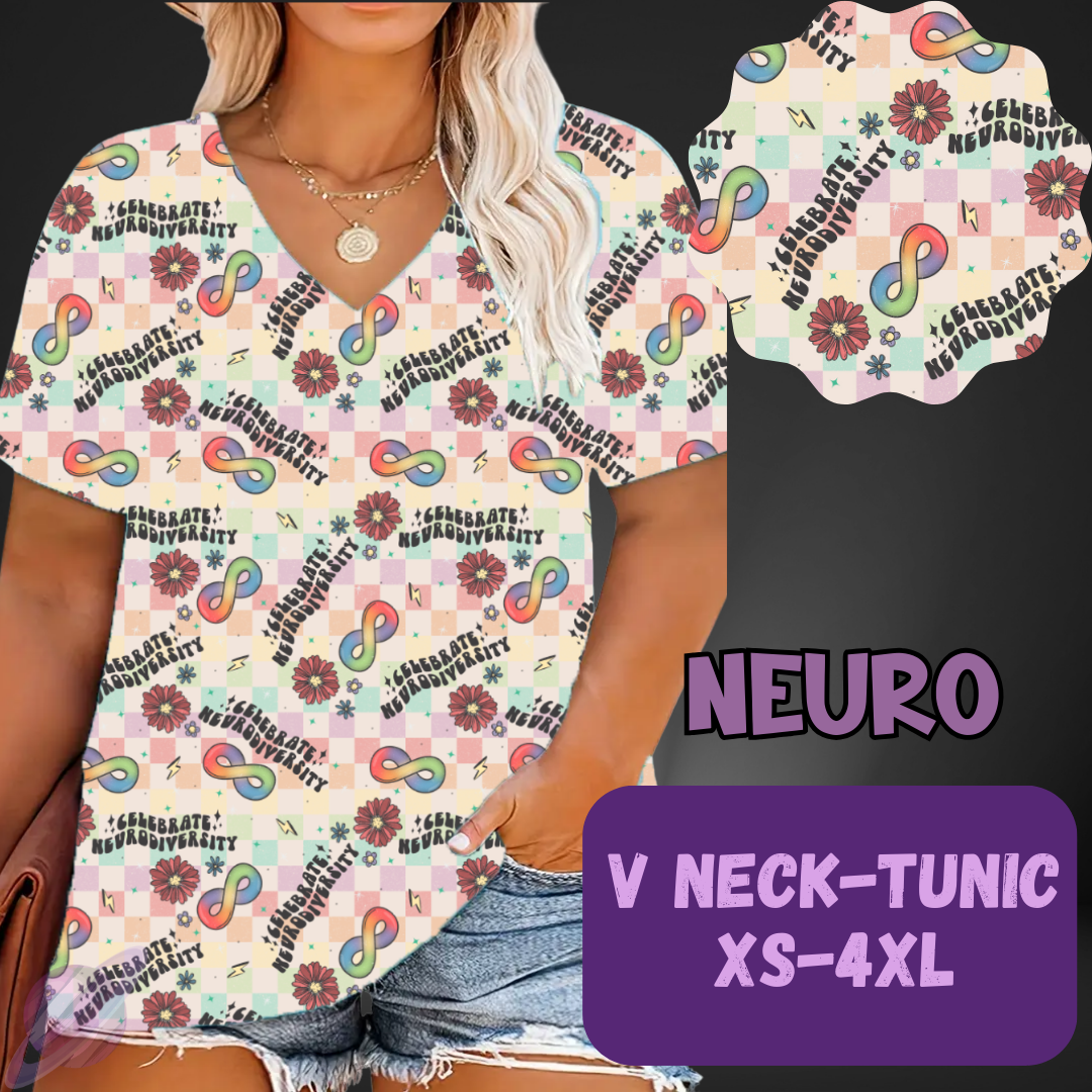 NEURO - V-NECK TUNIC - PATTERN PANEL & TOPS PREORDER CLOSING 5/23