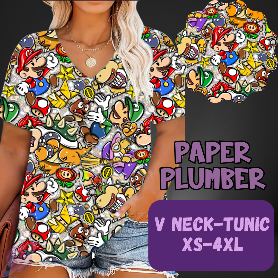 PAPER PLUMBER - V-NECK TUNIC - PATTERN PANEL & TOPS PREORDER CLOSING 5/23