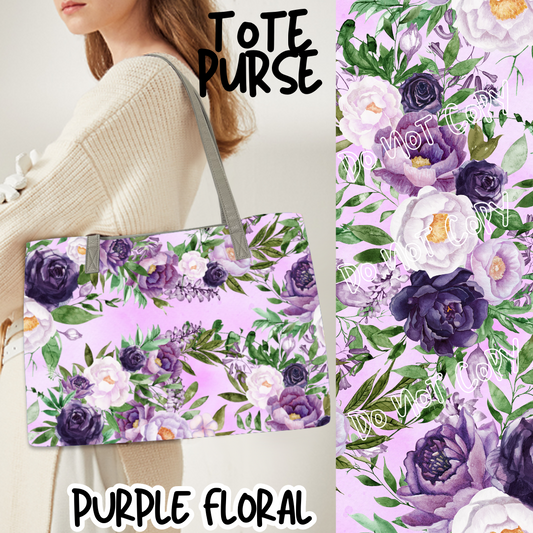 PURPLE FLORAL - BAG RUN 3 - TOTE PURSE - PREORDER CLOSING 10/22