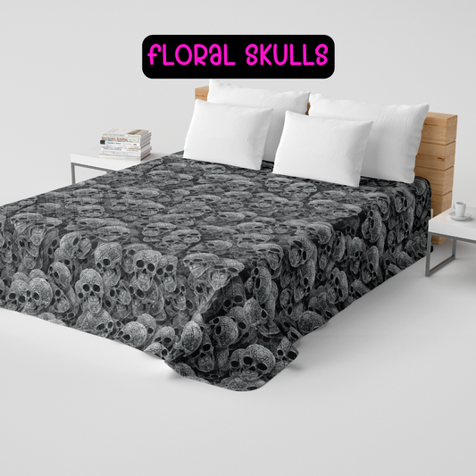 FLORAL SKULLS - CUSTOM QUILTS RUN 5 - PREORDER CLOSING 10/15