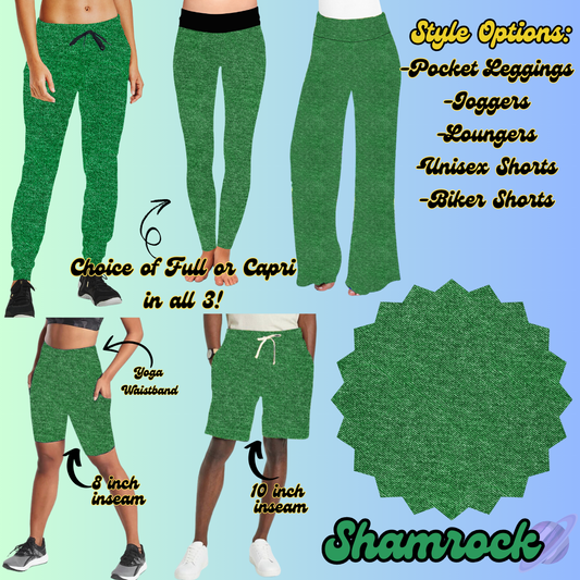 SHAMROCK - LEGGING/JOGGER/LOUNGER/SHORTS - COLOR DENIM RUN PREORDER CLOSING 1/22