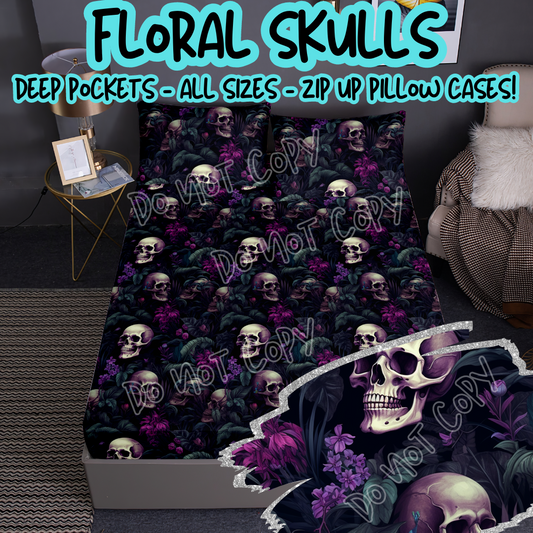 FLORAL SKULLS - CUSTOM SHEET SETS RUN 6 - PREORDER CLOSING 11/3