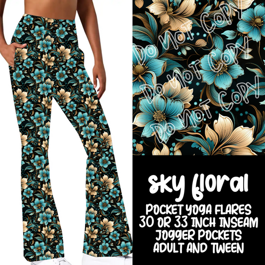 SKY FLORAL -YOGA FLARES - FLARES 4 - PREORDER CLOSING 11/24 ETA JANUARY