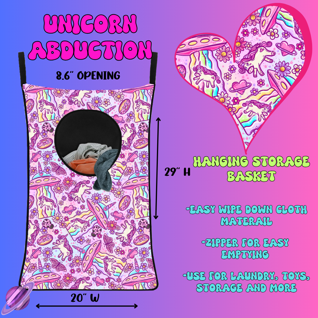 UNICORN ABDUCTION-HANGING STORAGE BASKET-PREORDER CLOSING 4/1 ETA JUNE