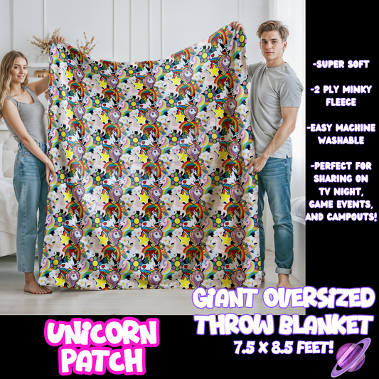 UNICORN PATCH- GIANT SHAREABLE THROW BLANKETS ROUND 10-PREORDER CLOSING 12/2