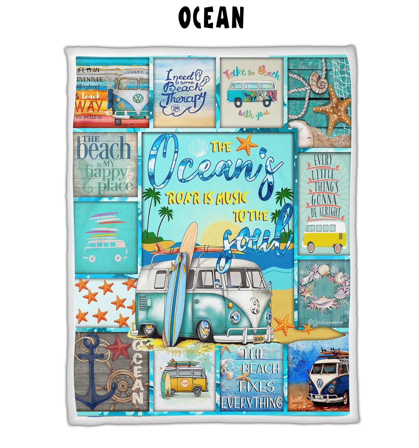 Ocean - Letter Sherpa Blankets- Preorder Closing 9/18- ETA Mid/End Nov