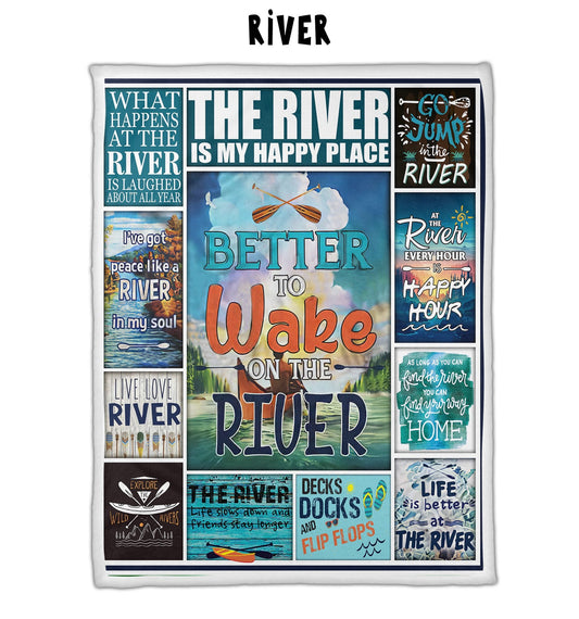 River - Letter Sherpa Blankets- Preorder Closing 9/18- ETA Mid/End Nov