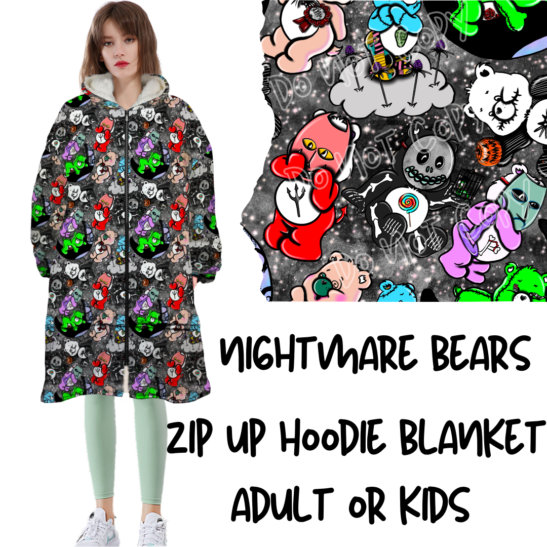 NIGHTMARE BEARS - ZIP UP HOODIE BLANKET 2 PREORDER CLOSING 9/13 ETA MID-END NOVEMBER