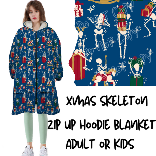 XMAS SKELETON - ZIP UP HOODIE BLANKET 2 PREORDER CLOSING 9/13 ETA MID-END NOVEMBER