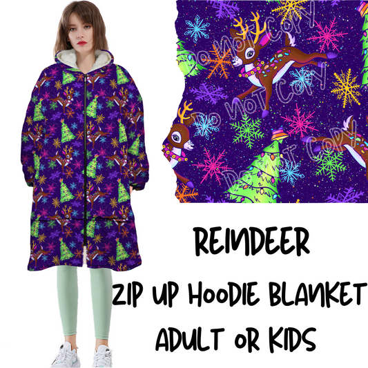 REINDEER - ZIP UP HOODIE BLANKET 2 PREORDER CLOSING 9/13 ETA MID-END NOVEMBER