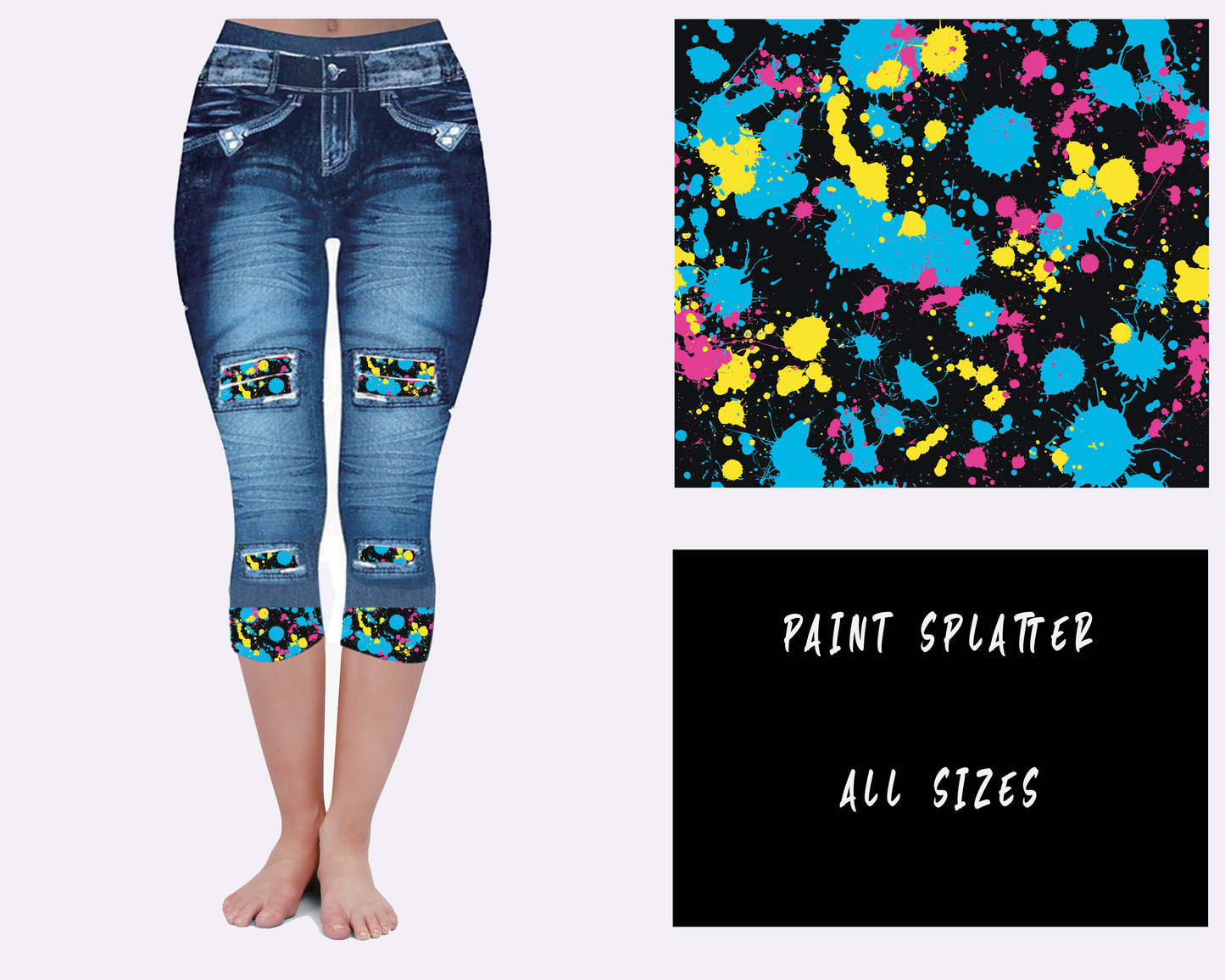 LEGGING JEAN RUN-PAINT SPLATTER (ACTIVE BACK POCKETS)