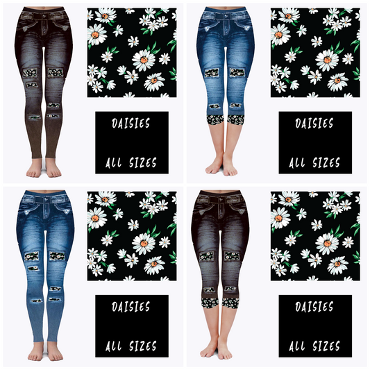 LEGGING JEAN RUN-DAISIES (ACTIVE BACK POCKETS)