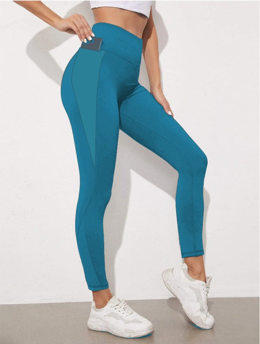 SOLID RUN-LAKE BLUE PANEL POCKET LEGGING