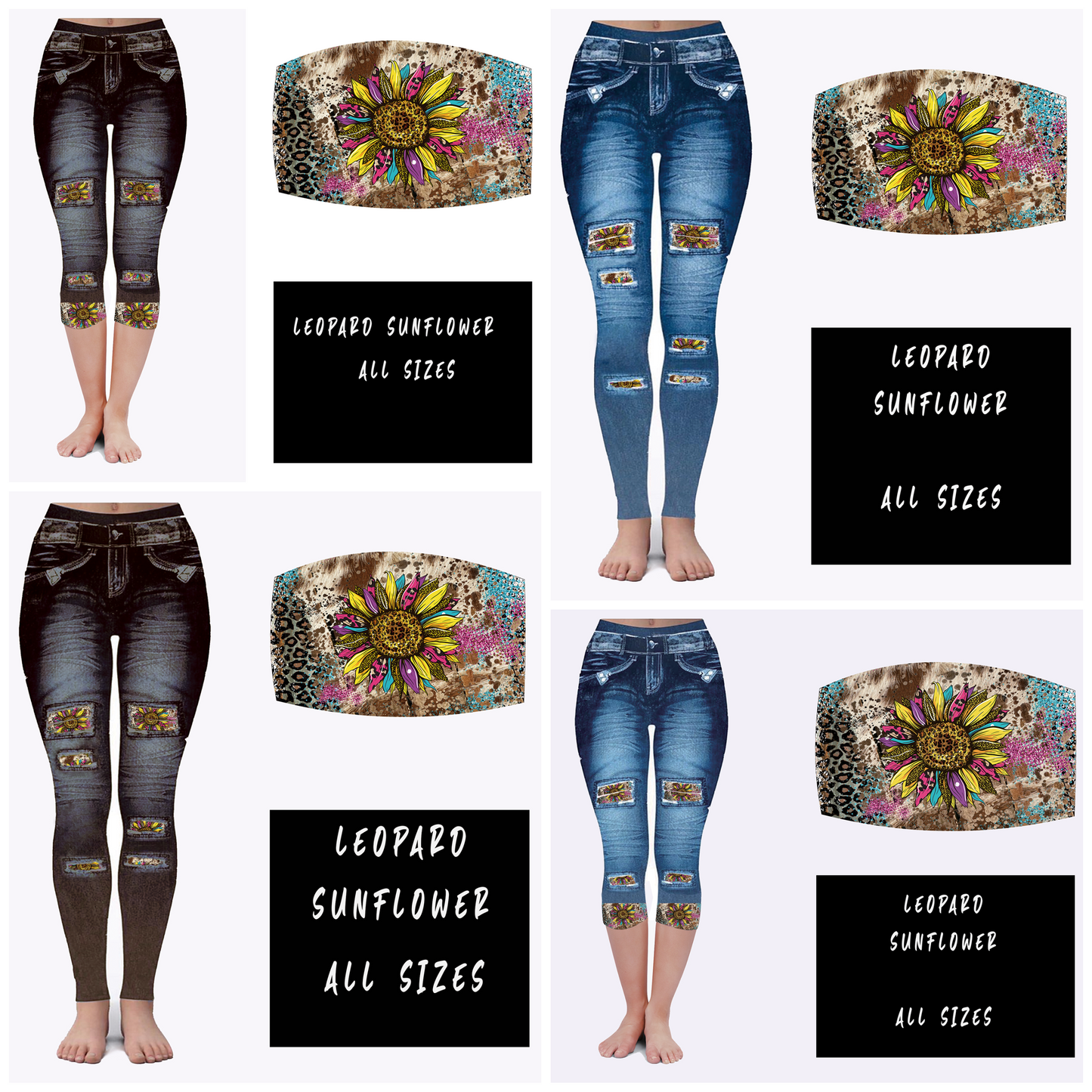 LEGGING JEAN RUN-LEOPARD SUNFLOWER (ACTIVE BACK POCKETS)