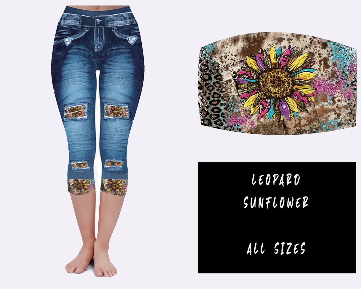 LEGGING JEAN RUN-LEOPARD SUNFLOWER (ACTIVE BACK POCKETS)